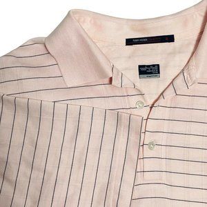 Tiger Woods Collection Nike Fit Dry XL Pink Striped Golf Polo Shirt Men